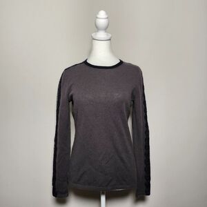 Neiman Marcus 100% Cashmere Whimsigoth Pullover Top Lined With Lace Sleeves S